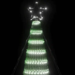 vidaXL - LED-kerstboom met spikes 688 LEDs 100x300 cm - Koudwit - Koper, ijzer Outlet