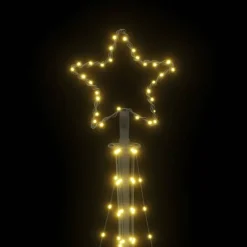 vidaXL - LED-kerstboom met spikes 447 LEDs 106x250 cm - Warmwit - Koper, ijzer Sale