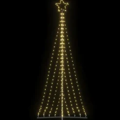 vidaXL - LED-kerstboom met spikes 447 LEDs 106x250 cm - Warmwit - Koper, ijzer Sale