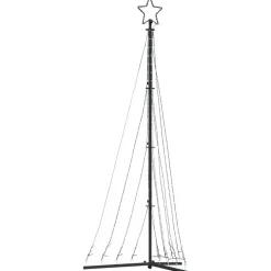 vidaXL - LED-kerstboom met spikes 447 LEDs 106x250 cm - Warmwit - Koper, ijzer Sale