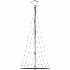 vidaXL - LED-kerstboom met spikes 447 LEDs 106x250 cm - Warmwit - Koper, ijzer Sale