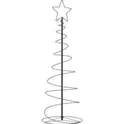 vidaXL - LED-kerstboom met 100 LED's 150x50 cm - Zwart - Metaal Discount