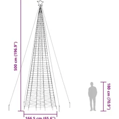 vidaXL - LED-kerstboom met spikes 1534 LEDs 166,5x500 cm - Warmwit - Koper Discount