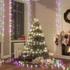 vidaXL - Led-slinger - Pastel multicolour and dark green - 45 m