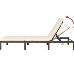 vidaXL - Ligbed - Bruin - Poly rattan Outlet