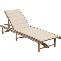 vidaXL - Ligbed - Crème - Bamboe