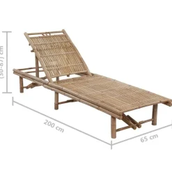 vidaXL - Ligbed - Crème - Bamboe