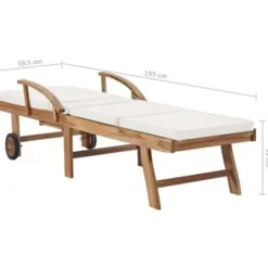 vidaXL - Ligbed - Crème - Teakhout Sale