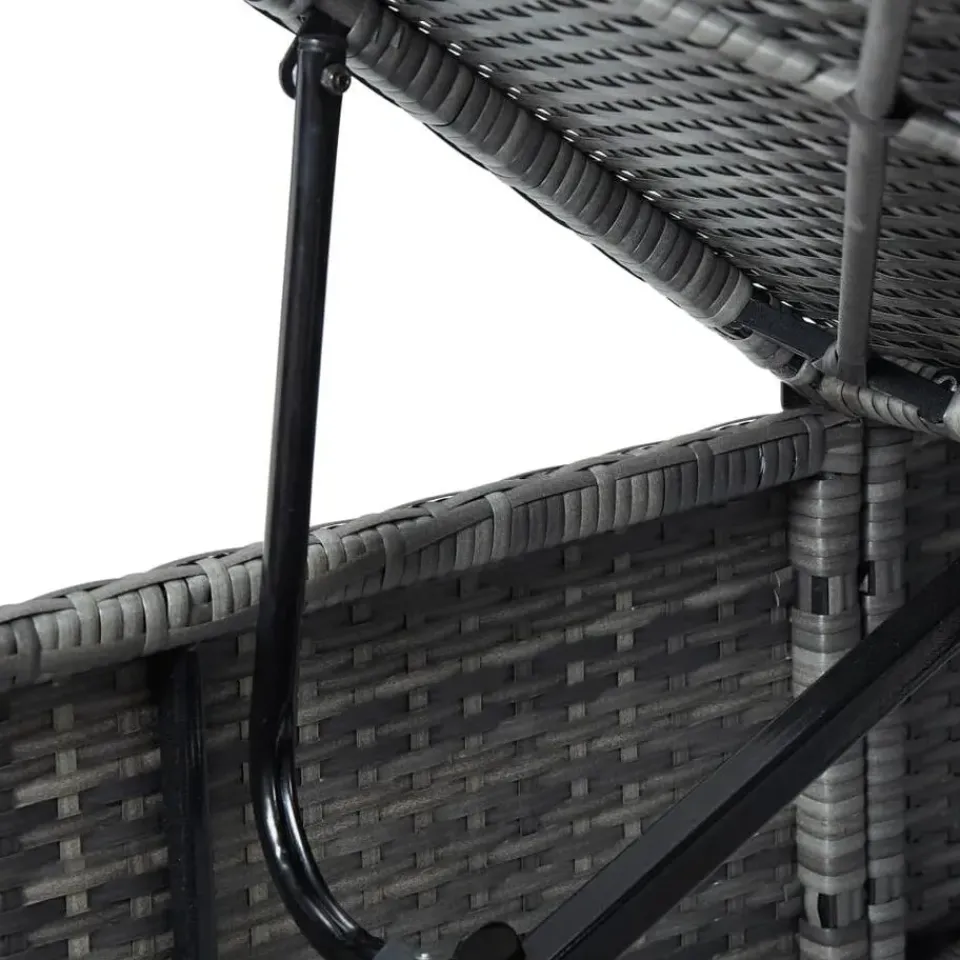 vidaXL - Ligbed - Grijs - Poly rattan Sale