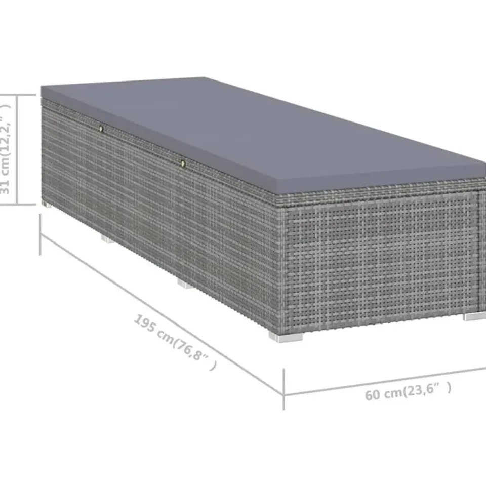 vidaXL - Ligbed - Grijs - Poly rattan Sale