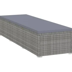 vidaXL - Ligbed - Grijs - Poly rattan Sale