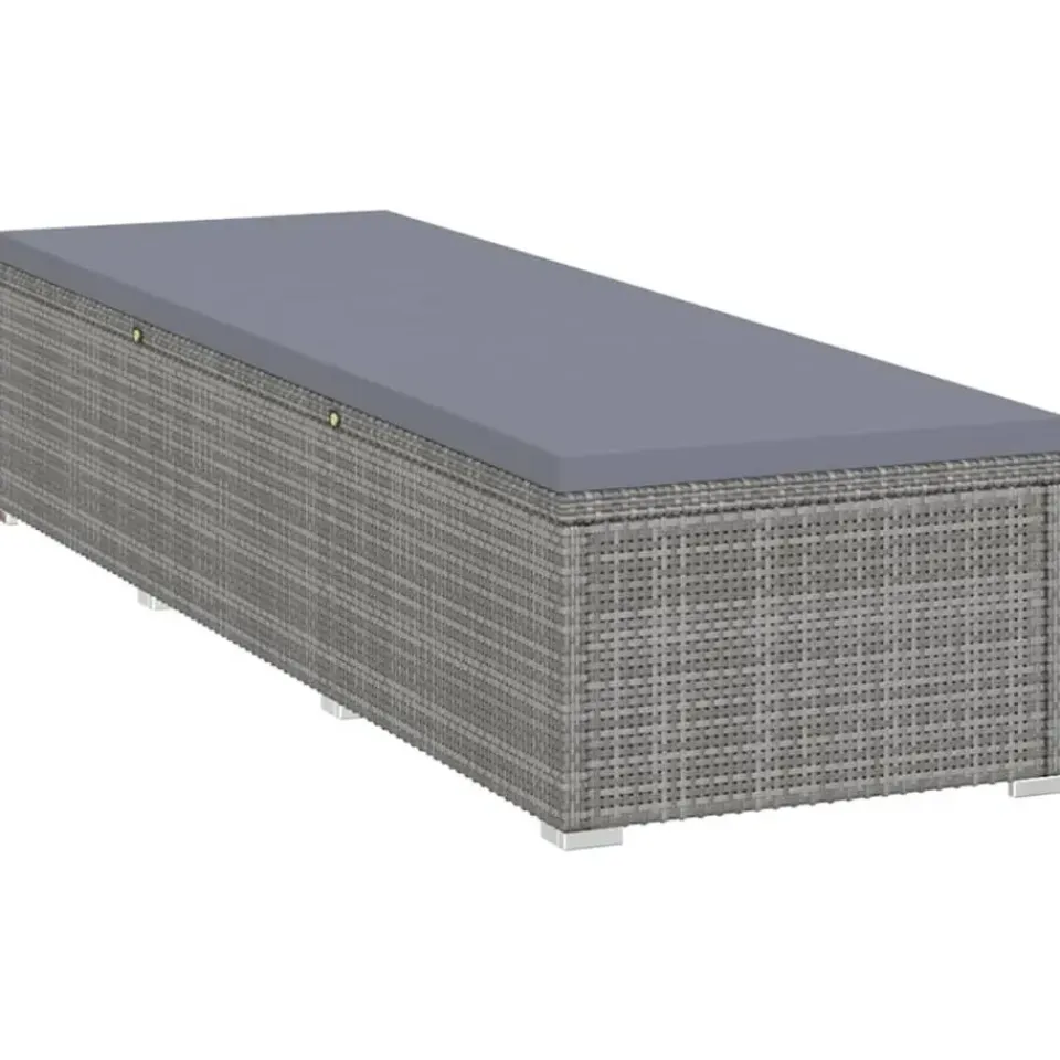 vidaXL - Ligbed - Grijs - Poly rattan Sale