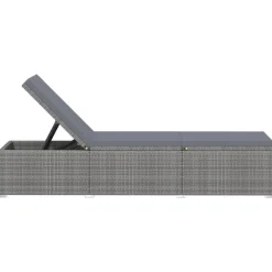 vidaXL - Ligbed - Grijs - Poly rattan Sale