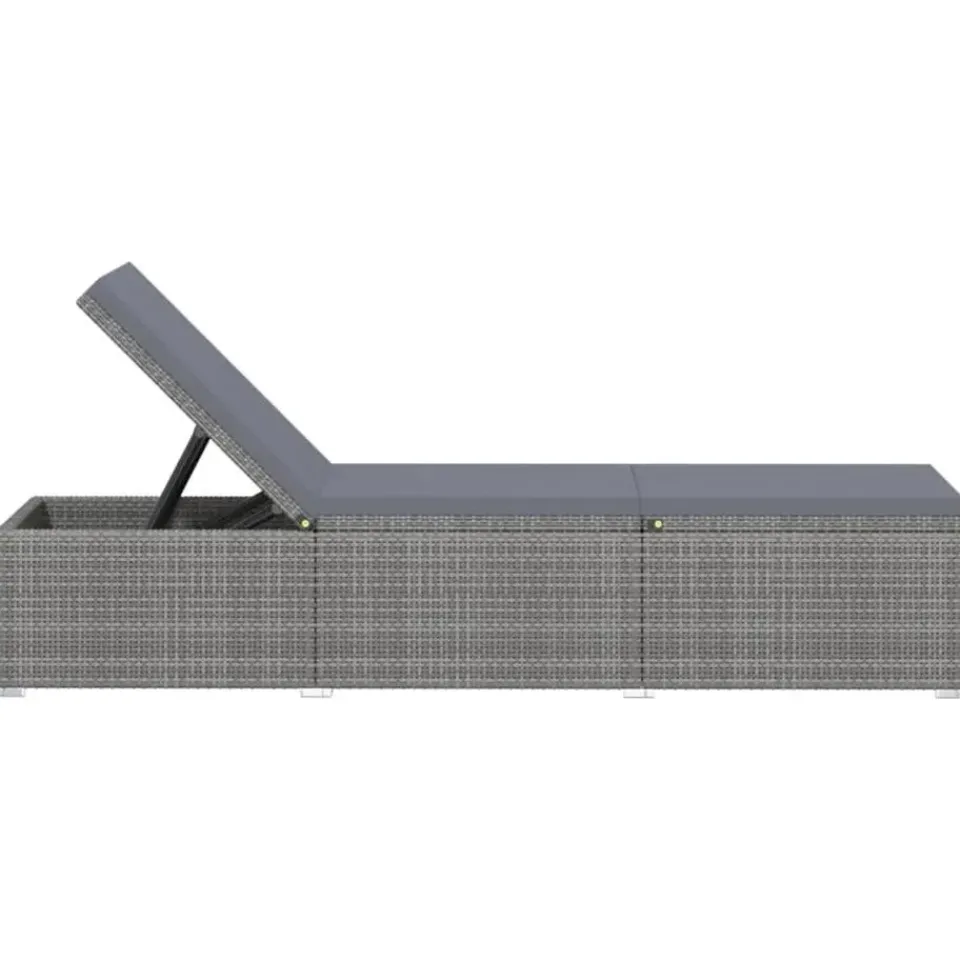 vidaXL - Ligbed - Grijs - Poly rattan Sale