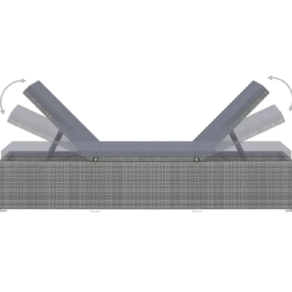 vidaXL - Ligbed - Grijs - Poly rattan Sale