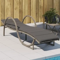vidaXL - Ligbed - Grijs - Poly rattan Outlet