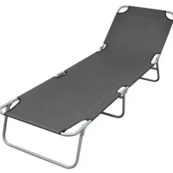 vidaXL - Ligbed - Grijs - Stof New