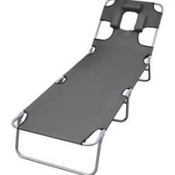 vidaXL - Ligbed - Grijs - Stof Discount