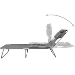 vidaXL - Ligbed - Grijs - Stof Discount