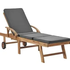 vidaXL - Ligbed - Grijs - Teakhout Hot