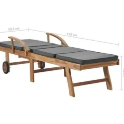 vidaXL - Ligbed - Grijs - Teakhout Hot