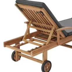 vidaXL - Ligbed - Grijs - Teakhout Hot