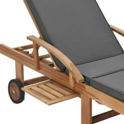 vidaXL - Ligbed - Grijs - Teakhout Hot