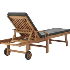 vidaXL - Ligbed - Grijs - Teakhout Hot