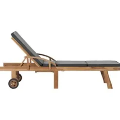 vidaXL - Ligbed - Grijs - Teakhout Hot