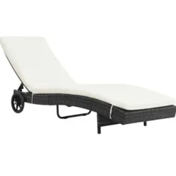 vidaXL - Ligbed - Zwart - Poly rattan Clearance