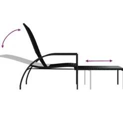 vidaXL - Ligbed - Zwart - Poly rattan Best