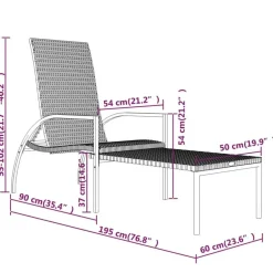 vidaXL - Ligbed - Zwart - Poly rattan Best