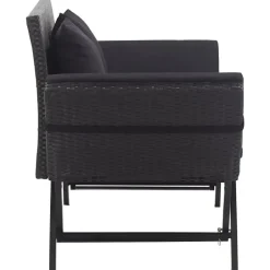 vidaXL - Ligbed - Zwart - Poly rattan Clearance