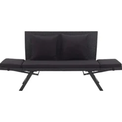 vidaXL - Ligbed - Zwart - Poly rattan Clearance