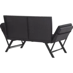 vidaXL - Ligbed - Zwart - Poly rattan Clearance