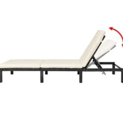 vidaXL - Ligbed - Zwart - Poly rattan Best