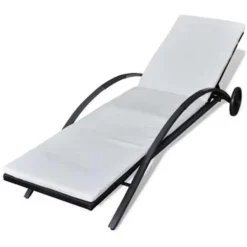 vidaXL - Ligbed - Zwart - Poly rattan Clearance