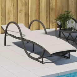 vidaXL - Ligbed - Zwart - Poly rattan Hot
