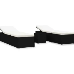 vidaXL - Ligbed - Zwart - Poly rattan Sale