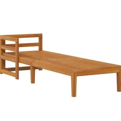 vidaXL - Ligbed met 1 armleuning - Grijs - Acaciahout Discount