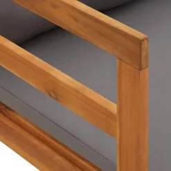 vidaXL - Ligbed met 1 armleuning - Grijs - Acaciahout Discount