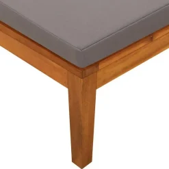 vidaXL - Ligbed met 1 armleuning - Grijs - Acaciahout Discount