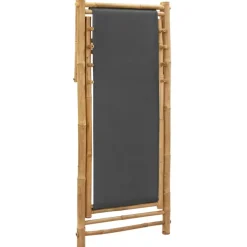 vidaXL - Ligstoel - Donkergrijs - Bamboe en canvas Clearance