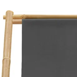vidaXL - Ligstoel - Donkergrijs - Bamboe en canvas Clearance