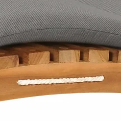 vidaXL - Ligstoel - Grijs - Teakhout