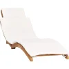 vidaXL - Ligstoel - Wit - Teakhout