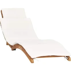 vidaXL - Ligstoel - Wit - Teakhout