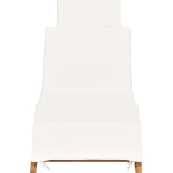 vidaXL - Ligstoel - Wit - Teakhout