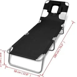 vidaXL - Ligstoel - Zwart - Stof Discount