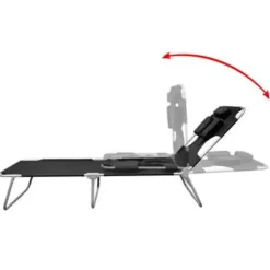 vidaXL - Ligstoel - Zwart - Stof Discount